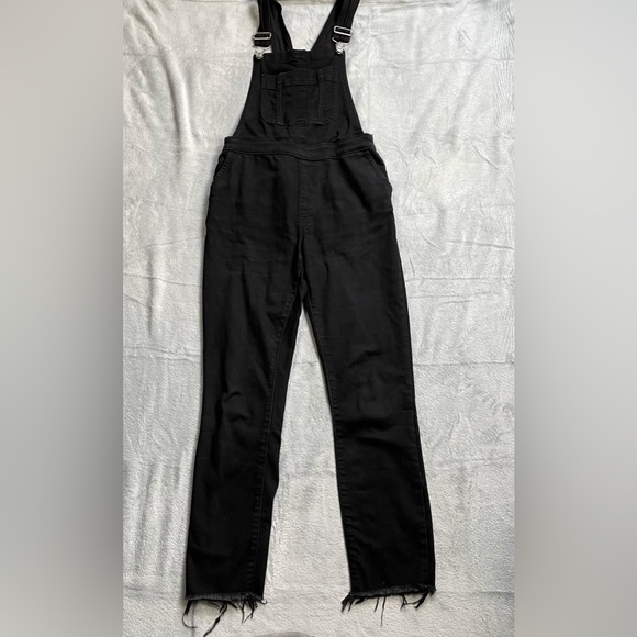 Abercrombie & Fitch Denim - Abercrombie Overalls 26 / 2 Womens Black Raw Hem Side Zip Stretch